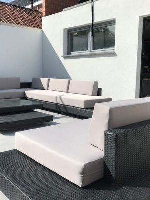 Loungeset Ibiza zwarte uitvoering bezorgd in Antwerpen
