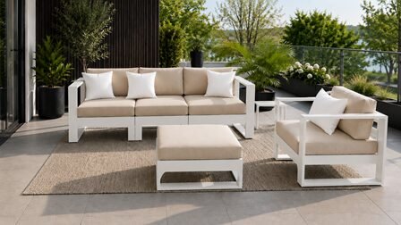 Loungeset Monte Carlo met beige kussens