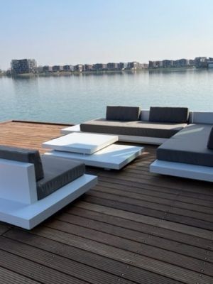 Loungeset Ibiza met aluminium onderstel bezorgd aan het water
