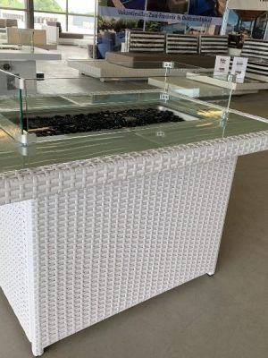 Vuurtafel rechthoek kunststof rattan 50% korting