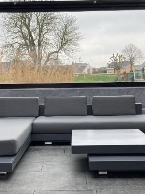 Loungeset Ibiza aluminium versie antraciet onderstel