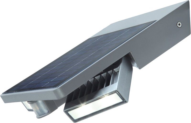 LUTEC Tilly - Security wandlamp voor buiten op zonne-energie - PIR bewegingssensor - Easy fix zonder draad - Solar - LED - 420lm - 4W - 4000K wit licht - Zilvergrijs - Afbeelding 2