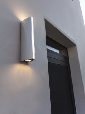 LUTEC Leo – Up & Down Wandlamp voor buiten – 3000K – LED – Chrome