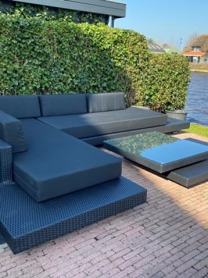 Loungeset Ibiza zwarte uitvoering bezorgd in Hazerswoude