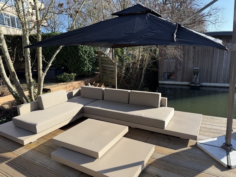 Loungeset Ibiza aluminium versie champagne kleur onderstel - Afbeelding 5