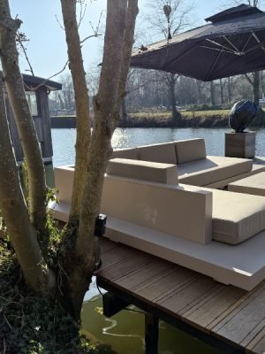 Loungeset Ibiza aluminium versie champagne kleur onderstel