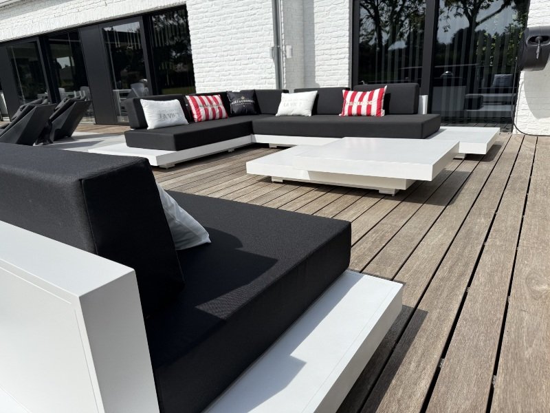 Loungeset Ibiza aluminium – wit onderstel