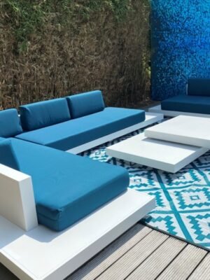 Loungeset Ibiza aluminium – wit onderstel
