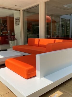 Loungeset Ibiza aluminium – wit onderstel