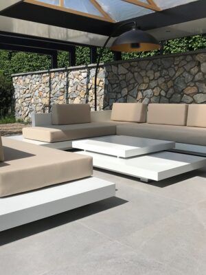 Loungeset Ibiza aluminium – wit onderstel